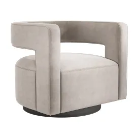 Restoration hardware drew curved swivel chair rh